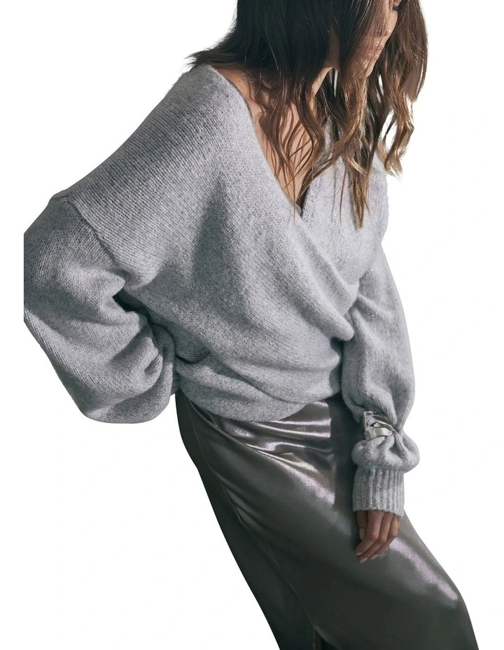 Estelle Metallic Jumper in Silver image 1