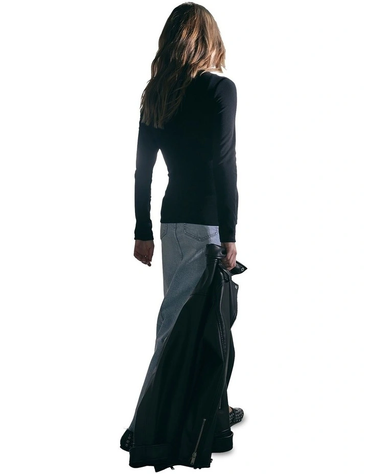Juliet Gathered Wrap Top in Black image 3
