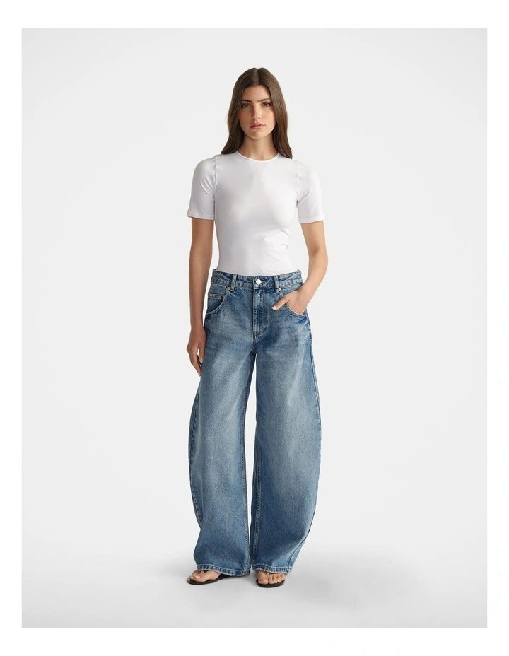 Seamless Fitted Tee in White image 1