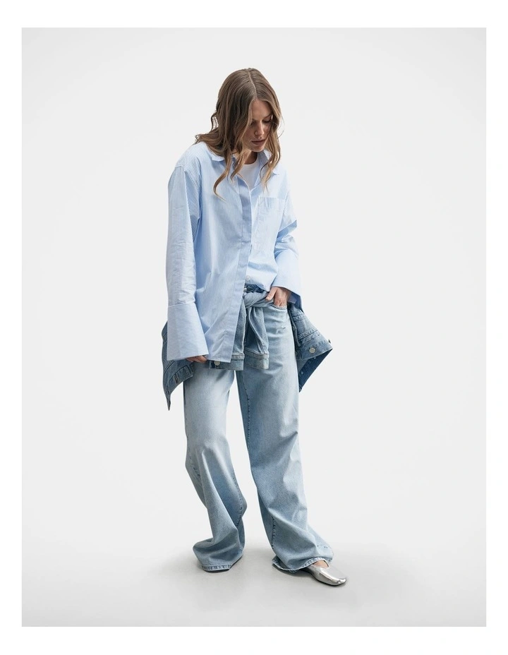 Alice Cotton Shirt in Blue Stripe image 1