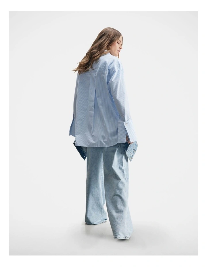 Alice Cotton Shirt in Blue Stripe image 2