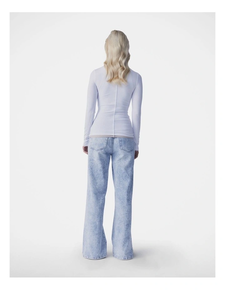 D-Luxe Bamboo Crew Neck Top in Bright White image 2