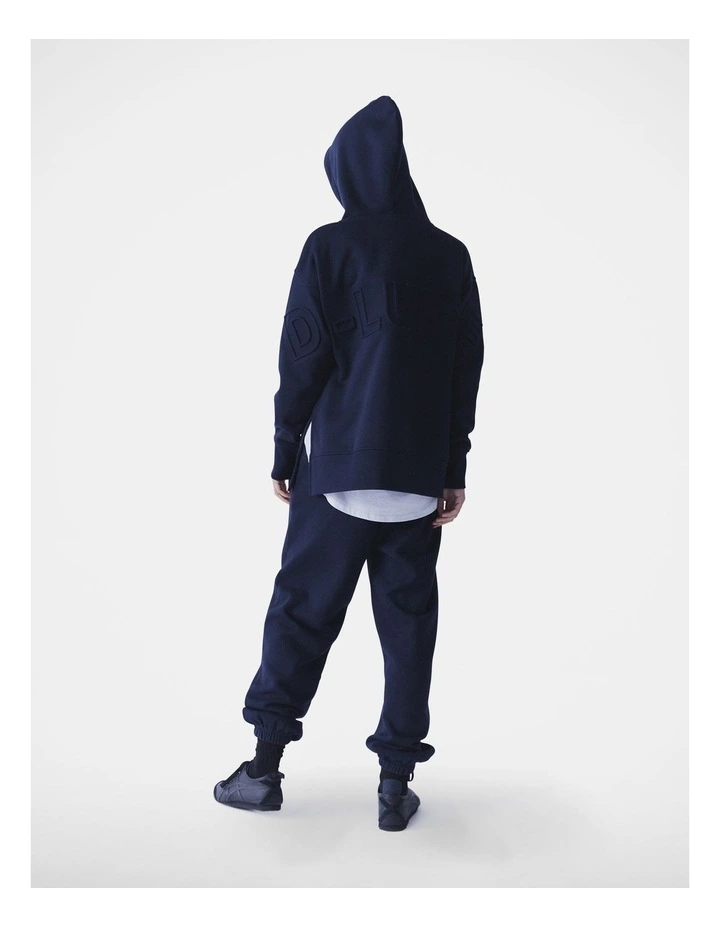 D-Luxe Embossed Logo Hoodie in Navy image 2