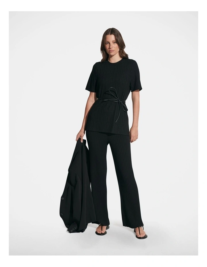 Maeve Rib Pant in Black image 1