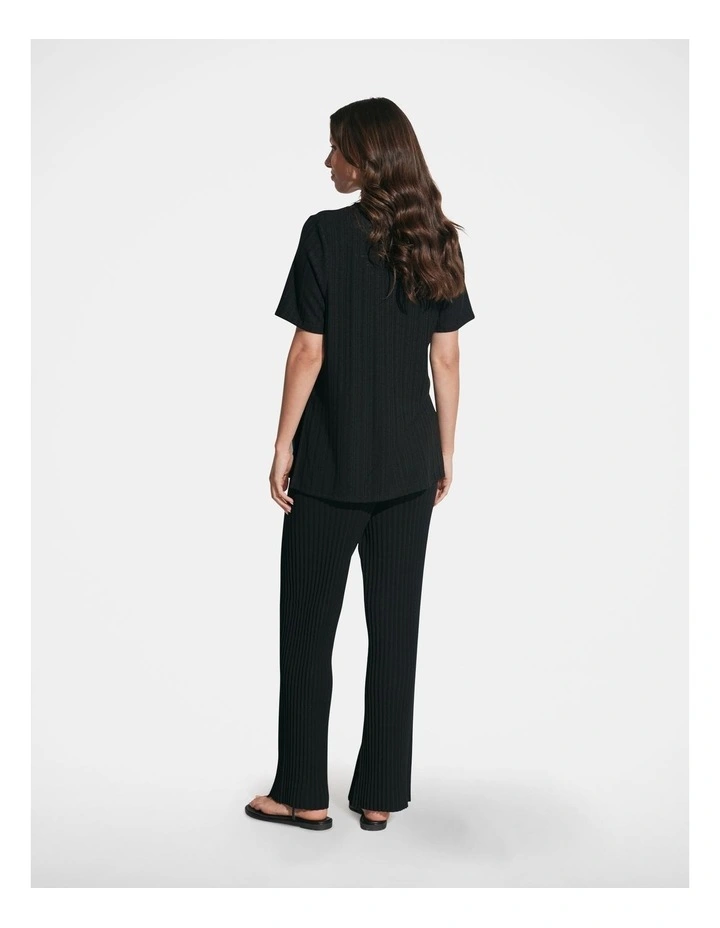 Maeve Rib Pant in Black image 2