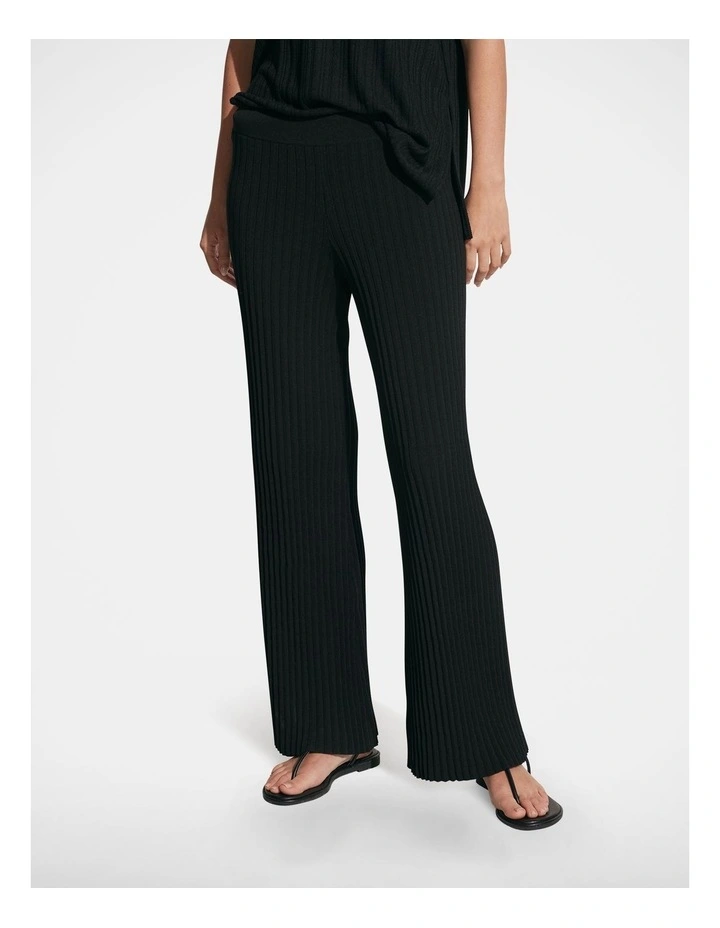 Maeve Rib Pant in Black image 3