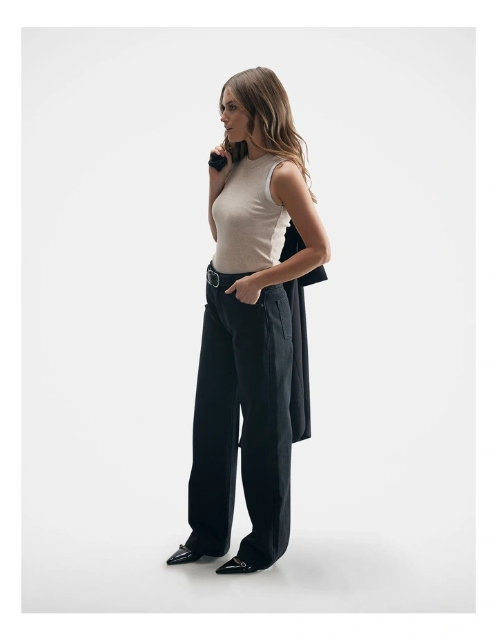 Rosalie Rib Tank in Coconut Marle image 3