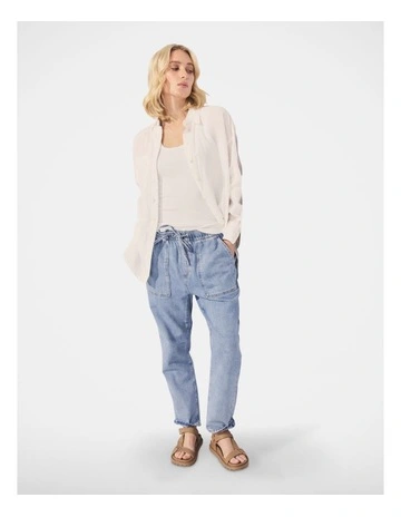 D-Luxe Relaxed Denim Jogger in Blue