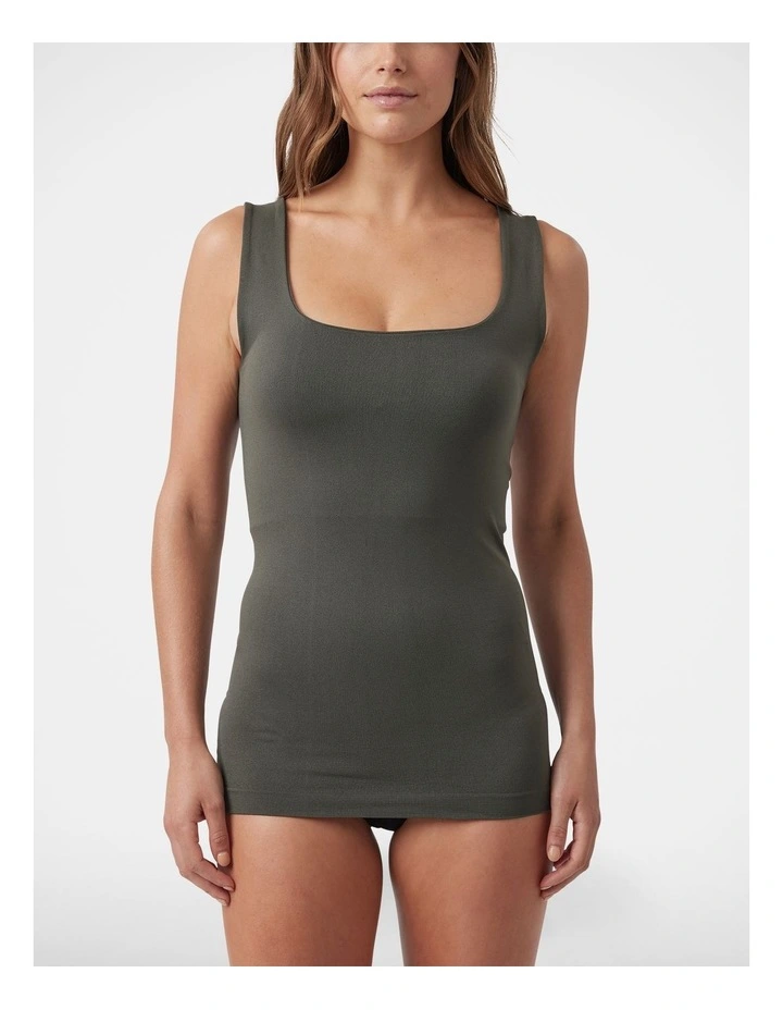 Seamless Scoop Tank in Cypress Green image 3