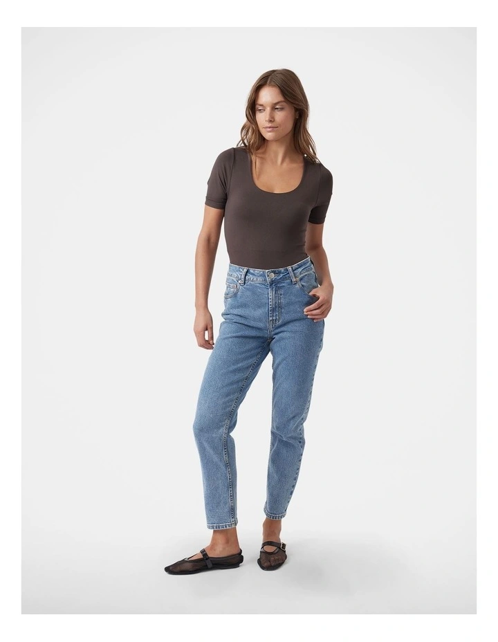 Seamless Short Sleeve Bodysuit in Chocolate image 1