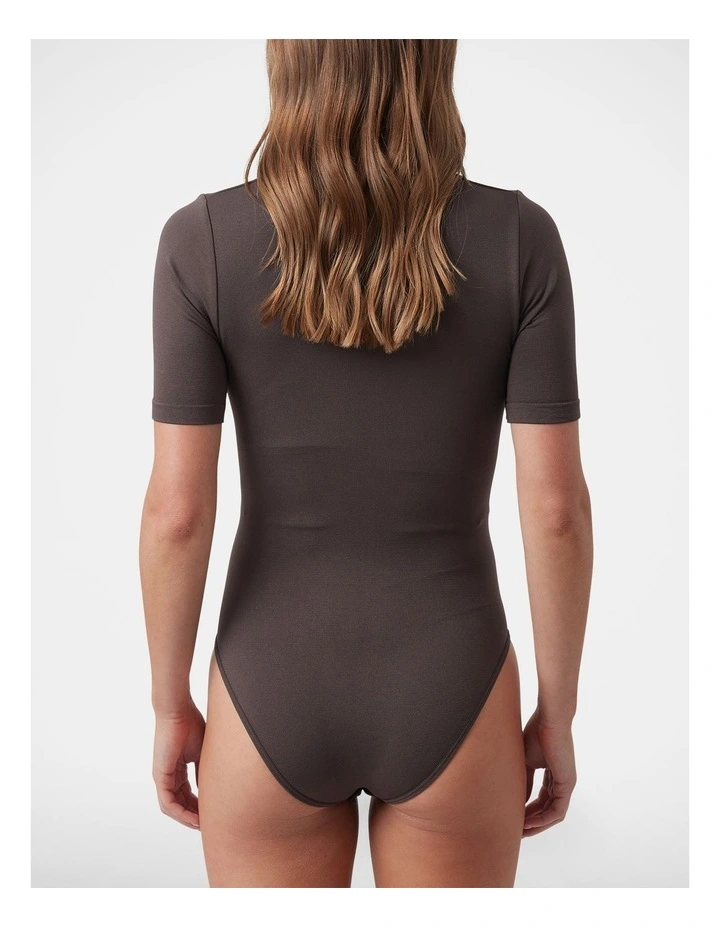 Seamless Short Sleeve Bodysuit in Chocolate image 2