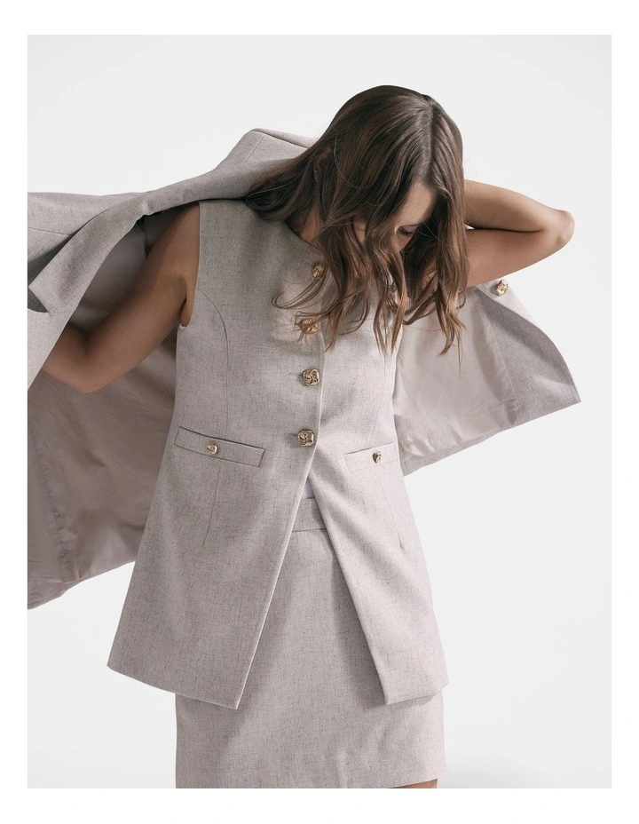 Remi Mini Skirt in Beige image 3