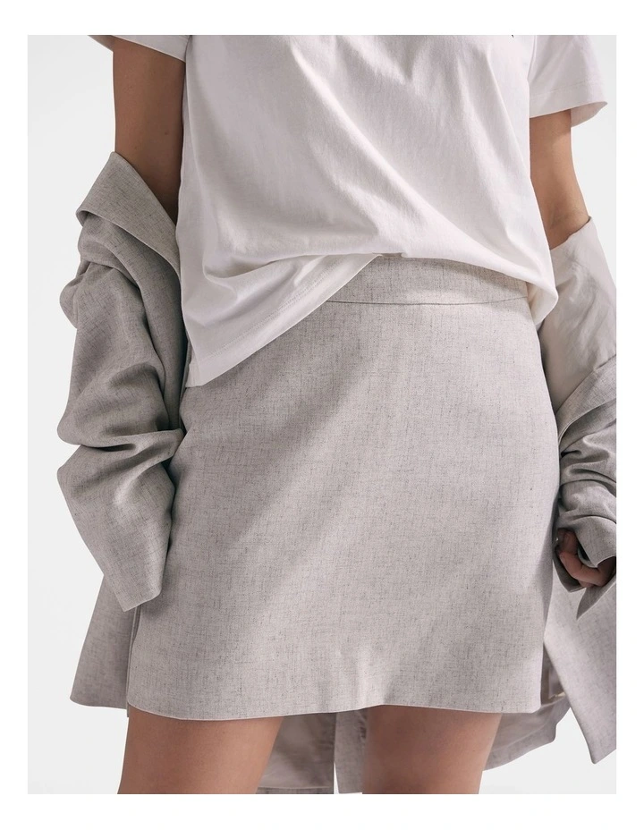 Remi Mini Skirt in Beige image 4