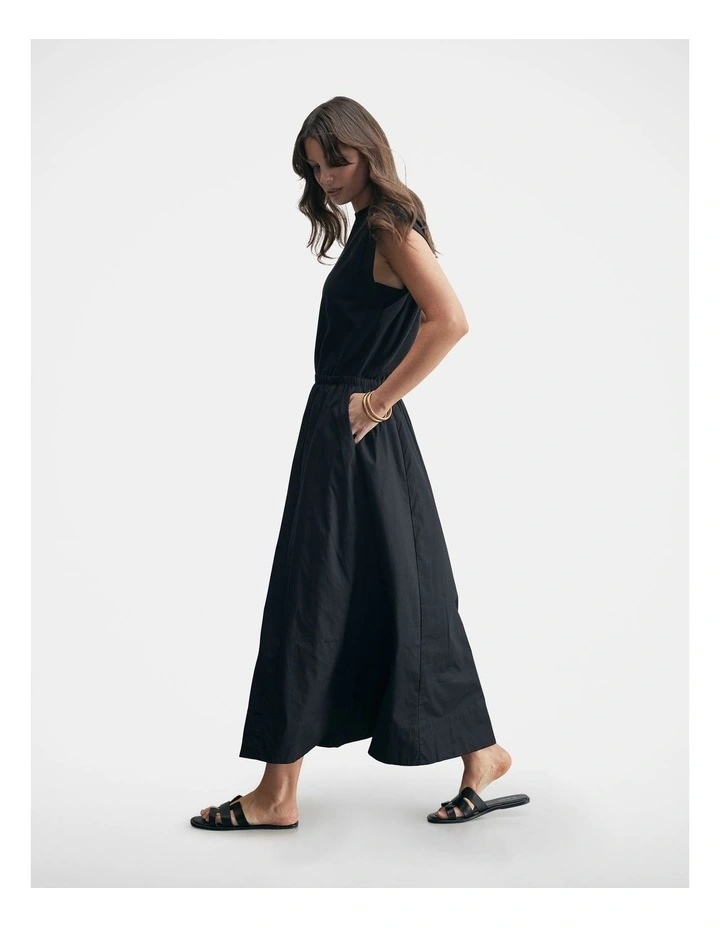 Jay Contrast Midi Dress in Black image 3