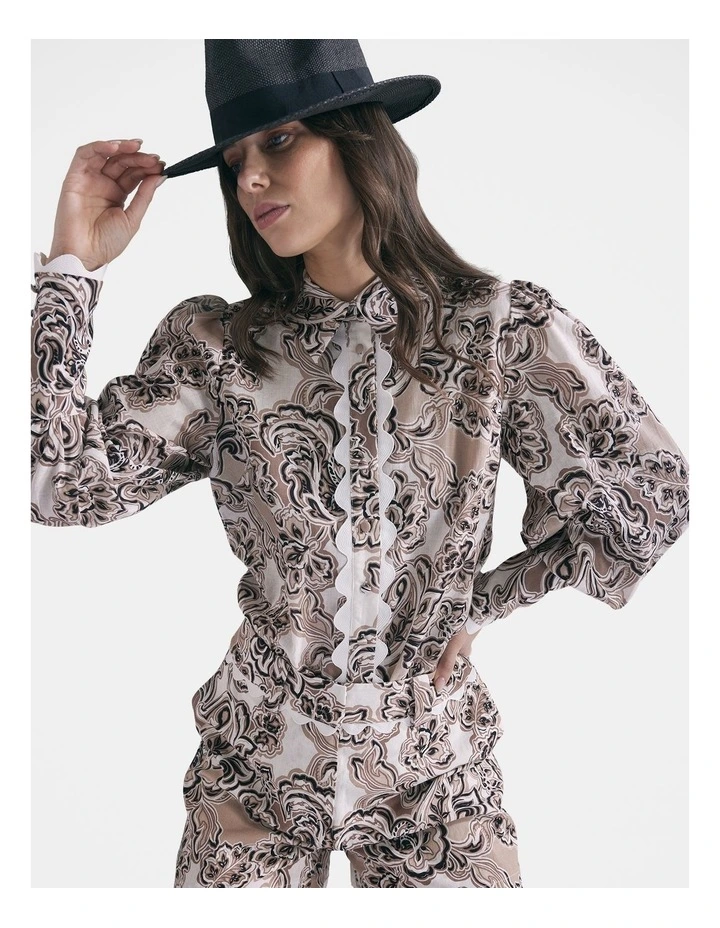Drea Trim Detail Shirt in Multi image 1