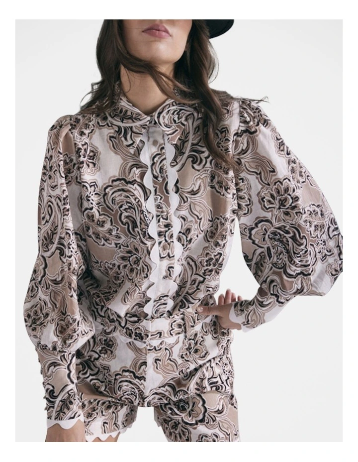 Drea Trim Detail Shirt in Multi image 3