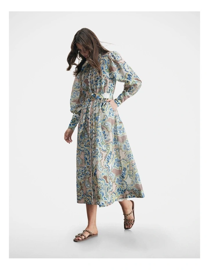 Lara Trim Detail Midi Dress in Paisley Print image 1