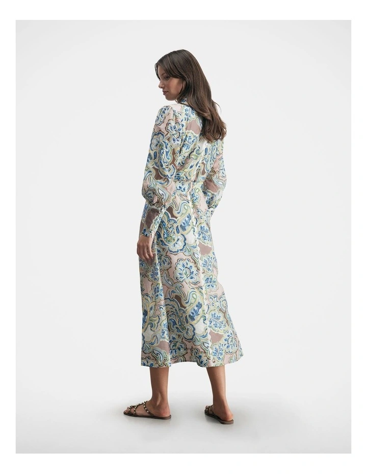 Lara Trim Detail Midi Dress in Paisley Print image 2