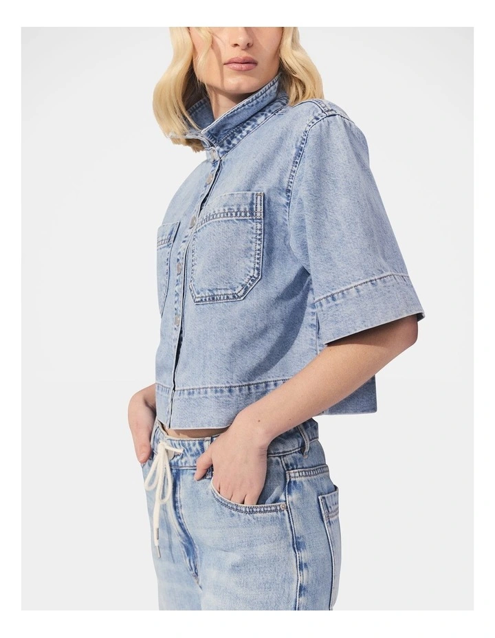 D-Luxe Denim Shirt in Blue image 3