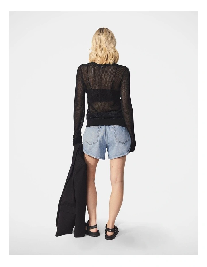 Denim Jogger Short in Blue image 2