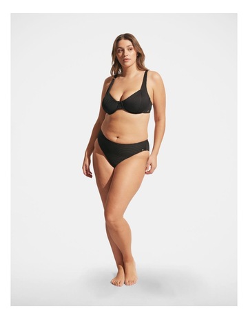 Rib Bikini Bottom in Black