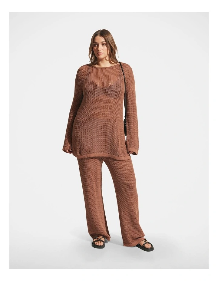 Coco Crochet Pant in Clove image 1