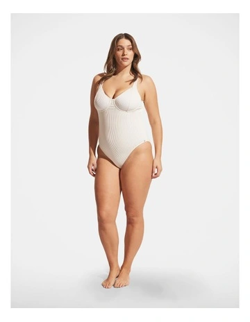 Rib Underwire One Piece in Cloud