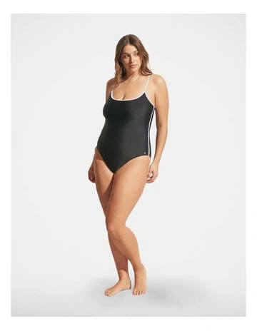 Contrast Scoop One Piece in Black