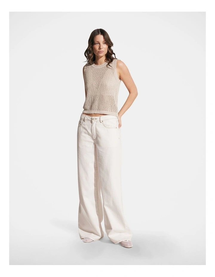 Cleo Metallic Tank in Parchment Metallic image 1