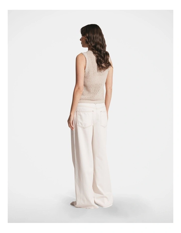 Cleo Metallic Tank in Parchment Metallic image 2