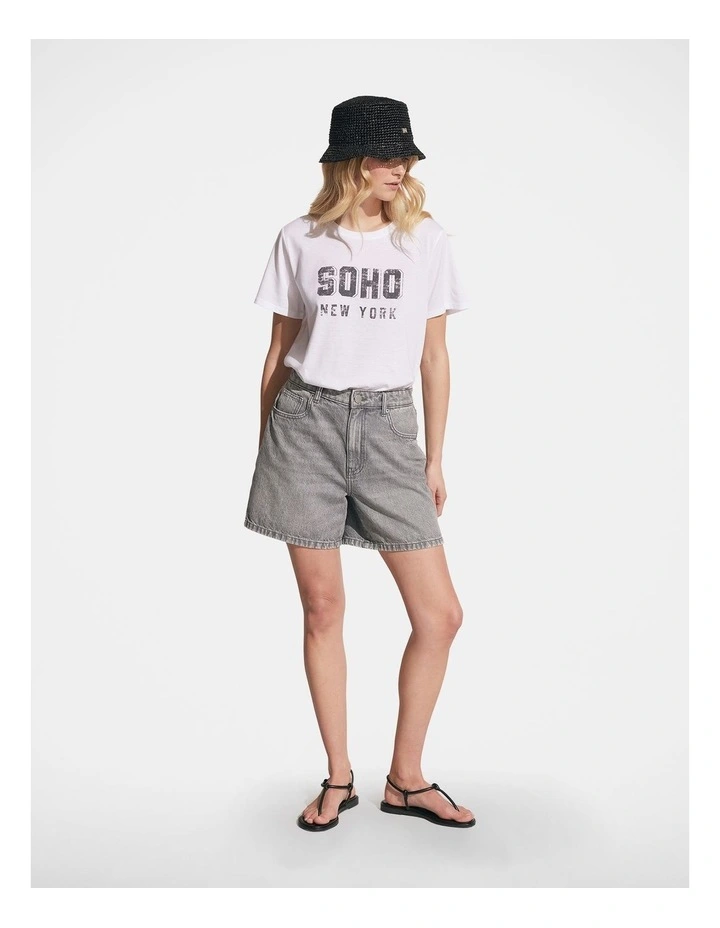 Soho Print Tee in White image 1