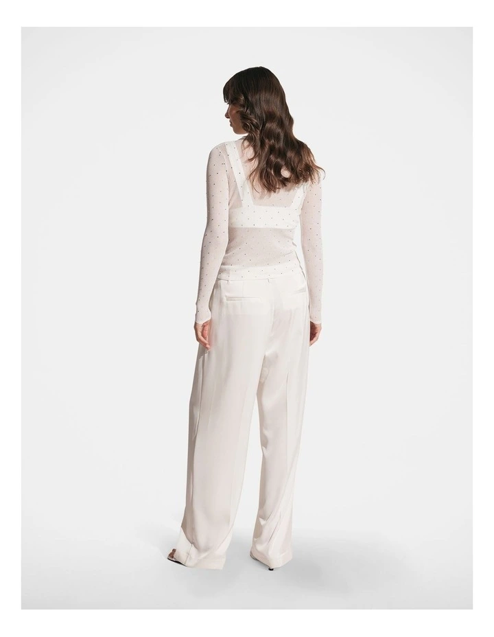 Alex Satin Tailored Pant in Ivory image 2