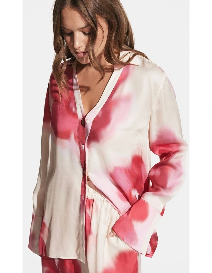 Millie Satin Shirt in Multi image 3