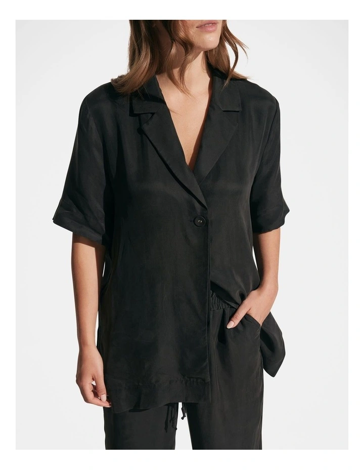 Carina Cupro Shirt in Black image 3