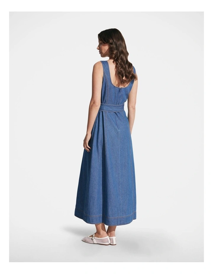 Skylar Denim Maxi Dress in Dark Wash image 2