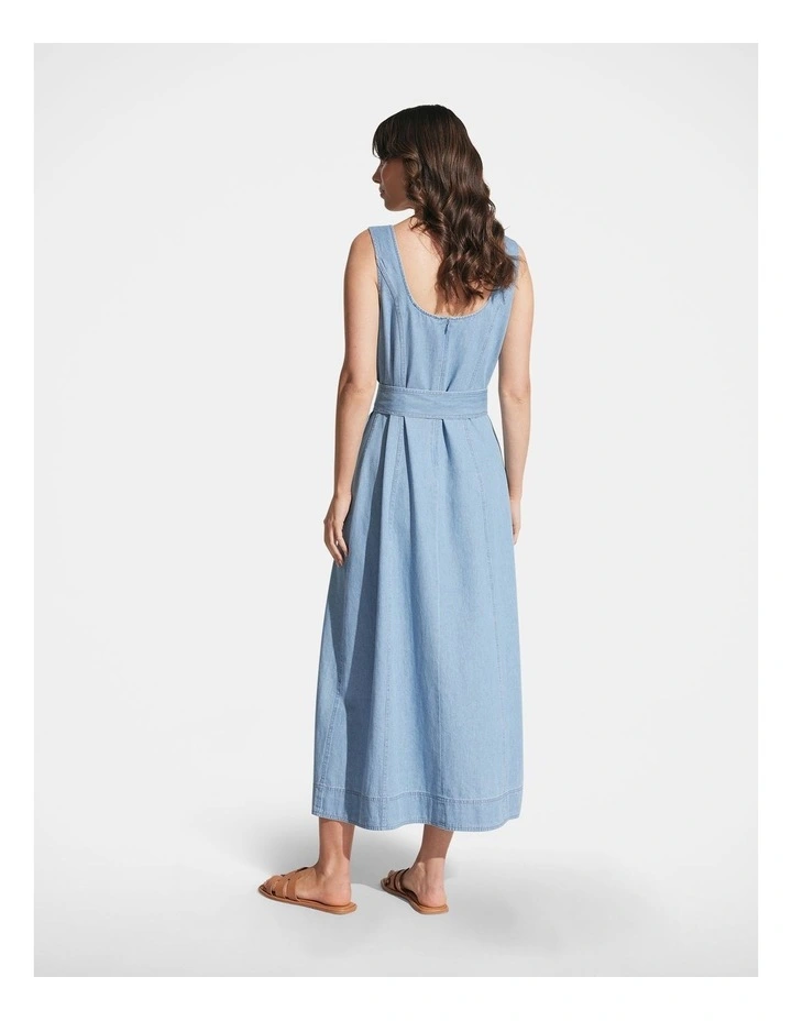 Skylar Denim Maxi Dress in Light Wash image 2