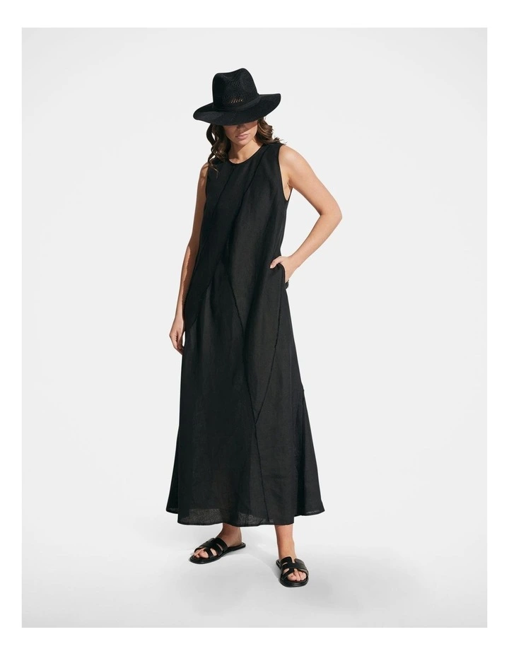 Maddie Linen Dress in Black image 1