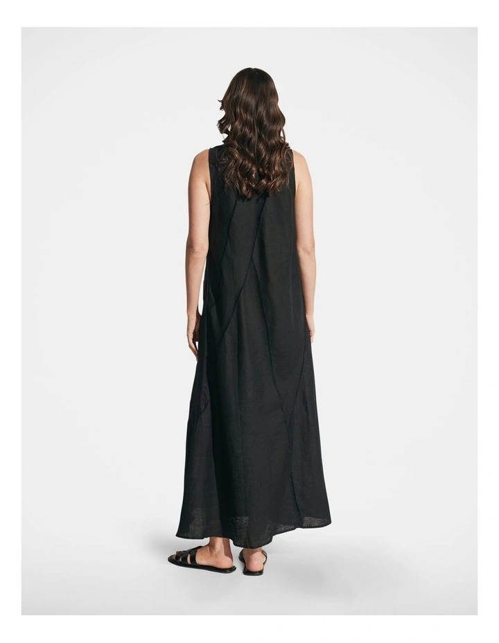 Maddie Linen Dress in Black image 2