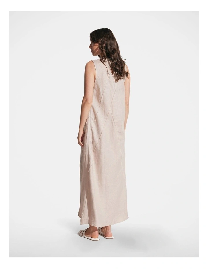 Maddie Linen Midi Dress in Beige image 2