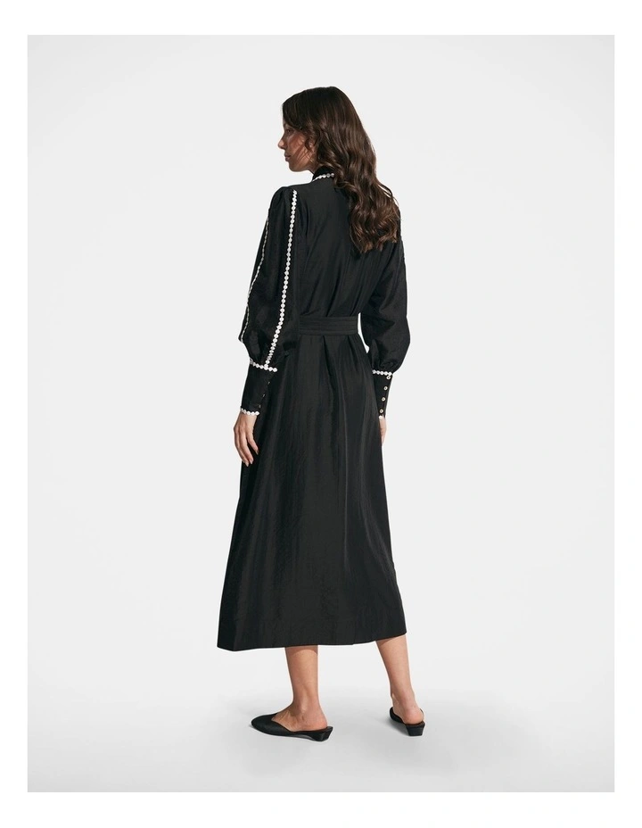 Ava Trim Detail Dress in Black image 2