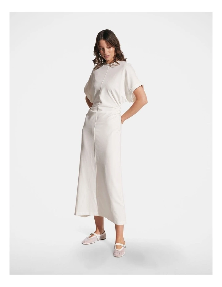 Trudy Tee Midi Dress in Vanilla image 1
