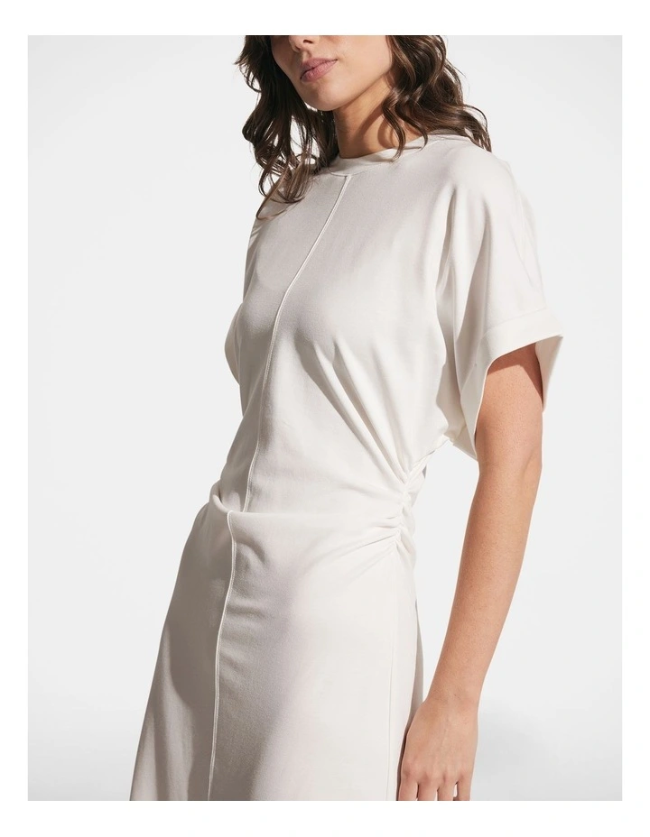 Trudy Tee Midi Dress in Vanilla image 3
