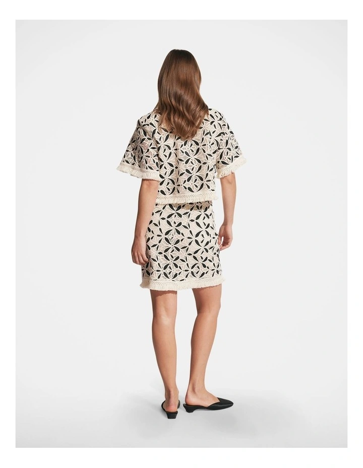 Mischa Lace Shirt in Natural/Black image 2