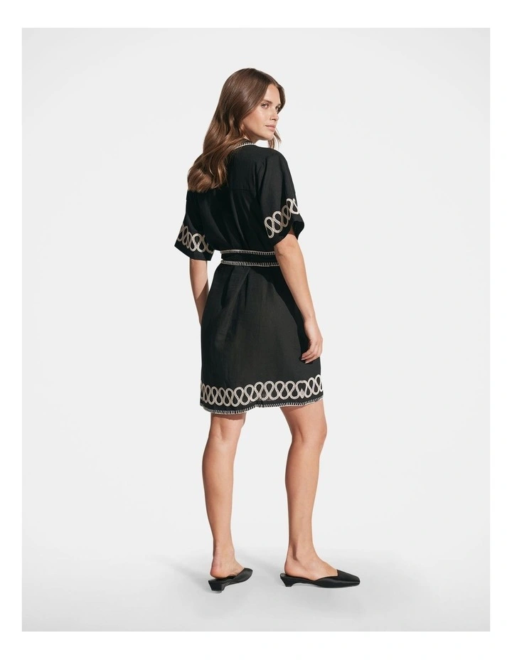 Lottie Mini Shirt Dress in Black image 2