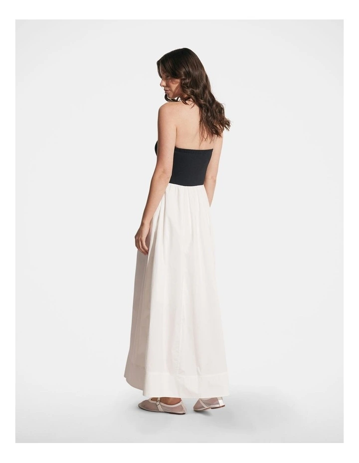Iris Knit Contrast Midi Dress in Black/Vanilla image 2