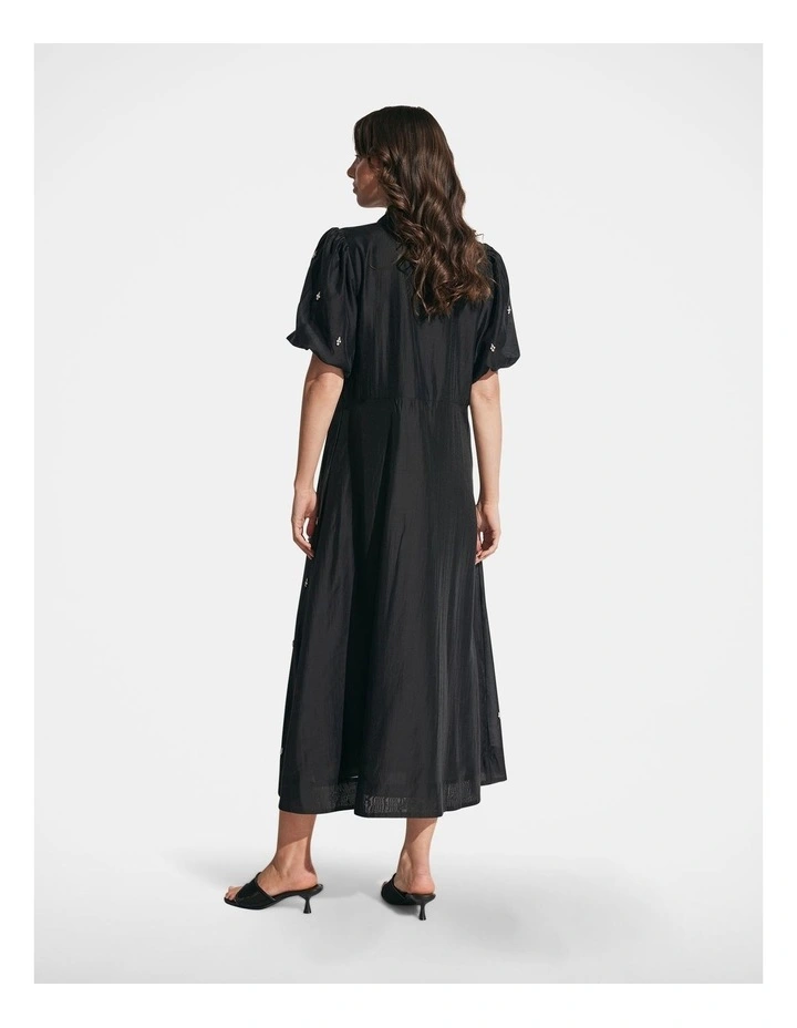 Yasmin Trim Detail Midi Dress in Black image 2