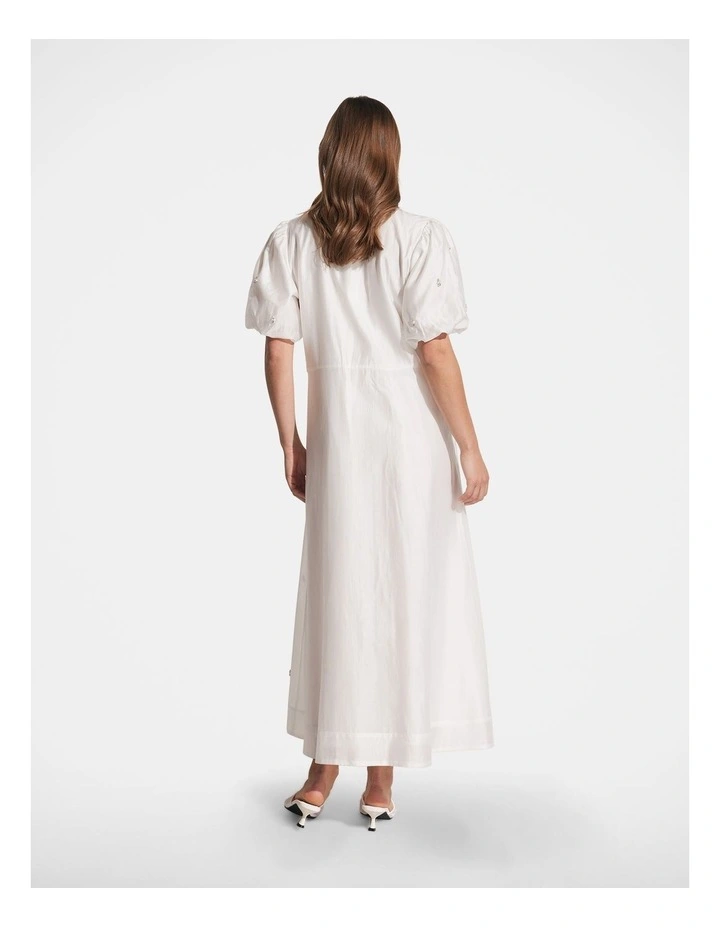 Yasmin Trim Detail Midi Dress in Vanilla image 2