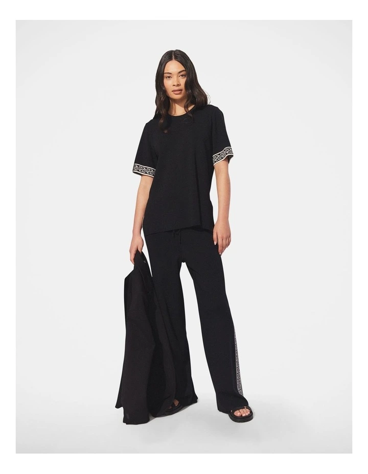 DeLuxe Contrast Knit Pant in Black image 1