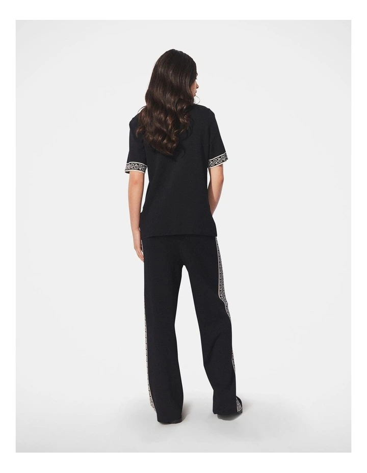 DeLuxe Contrast Knit Pant in Black image 2