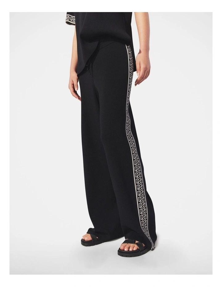 DeLuxe Contrast Knit Pant in Black image 4